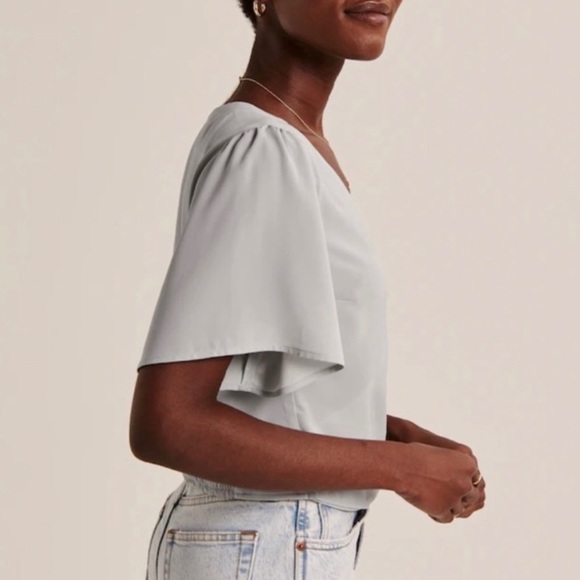 abercrombie faux silk wrap blouse - Picture 2 of 6